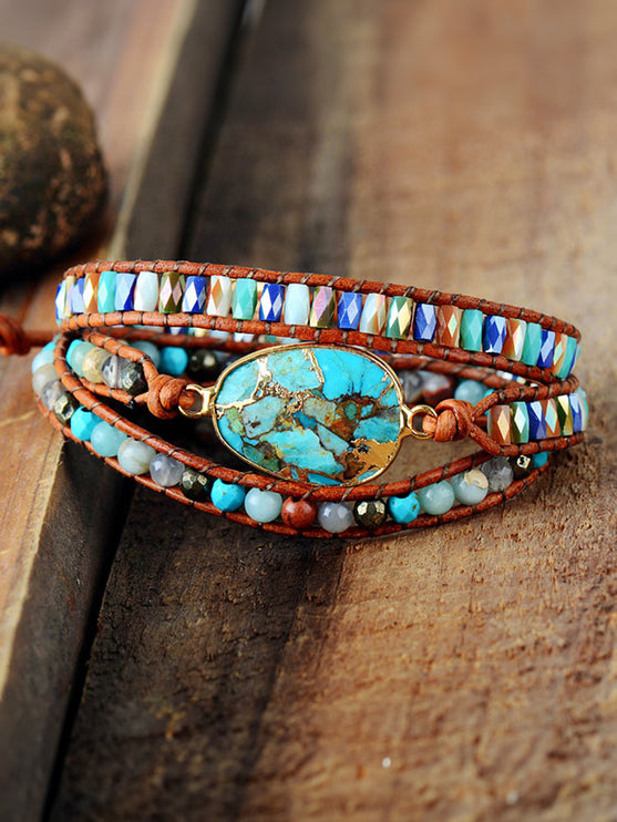 Triple-Layer Natural Stone Bracelet-Modish