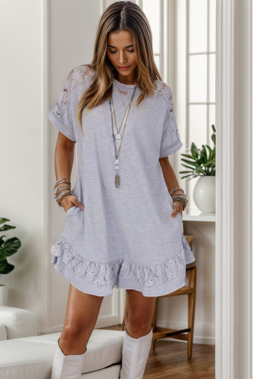 Modish Rustic Chic Lace Detail Dress