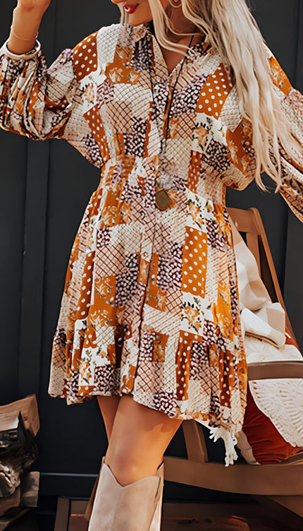 Print Mini Shirt Dress