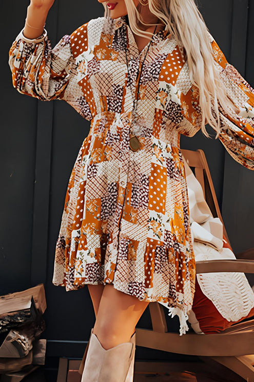 Print Mini Shirt Dress