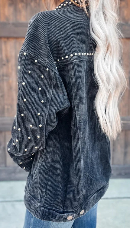 Modish Studded Collar Button Down Jacket