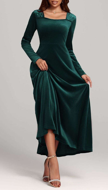 Long Sleeve Velvet Dress