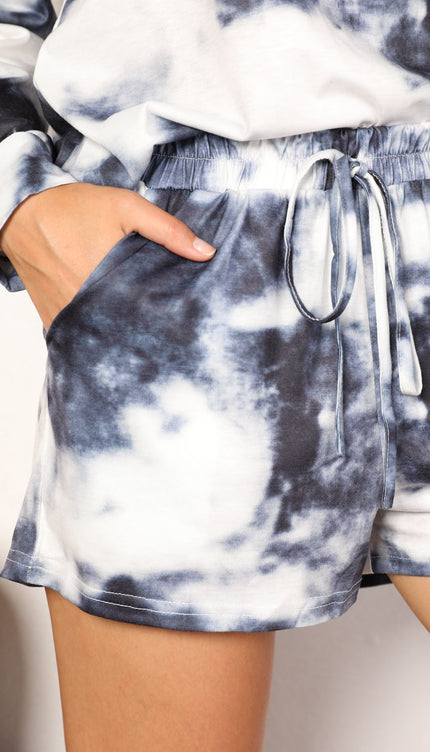 Modish - Modish Tie-Dye Top And Shorts Lounge Set