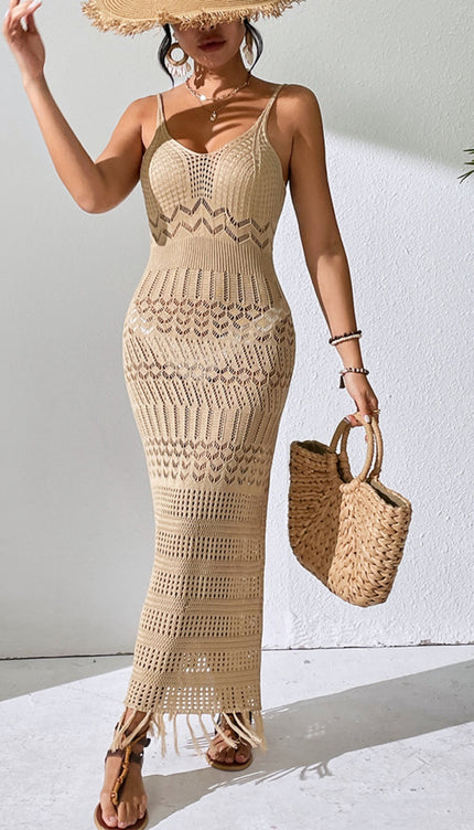 Openwork Cover-Up Dress-Modish