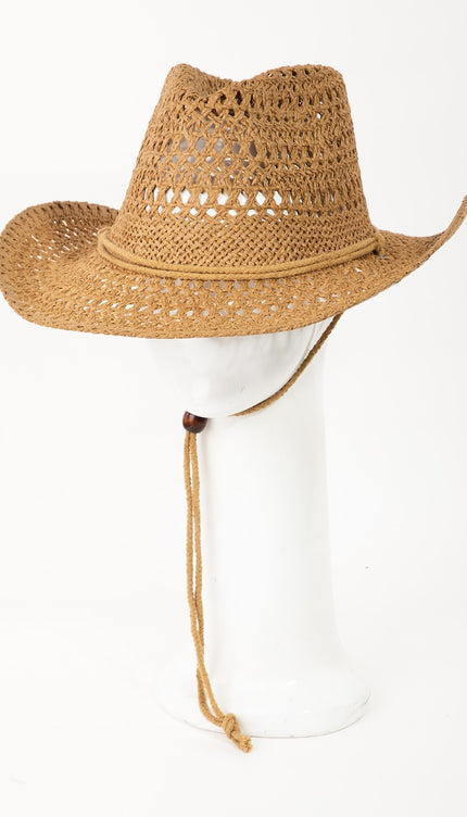 Fame Rope Strap Straw Braided Hat