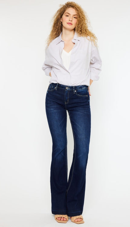 Kancan Mid Rise Slim Flare Jeans