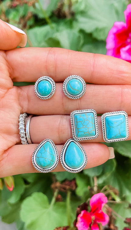 Western Turquoise Stud Earrings