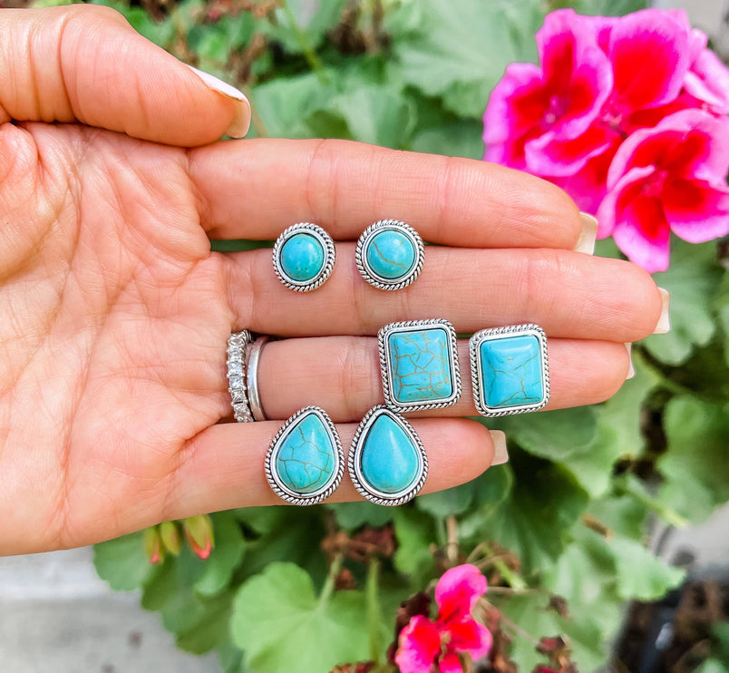 Western Turquoise Stud Earrings