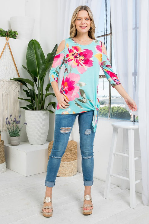 Floral Cold Shoulder Top - Stylish Allover Print | Modish