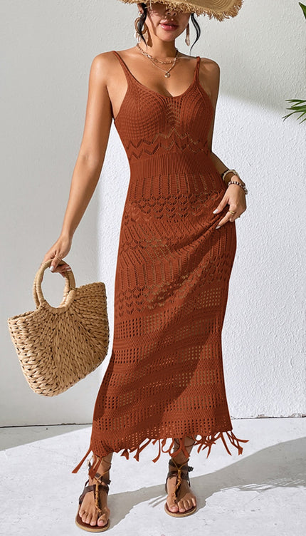 Openwork Cover-Up Dress-Modish