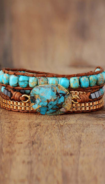 Handmade Natural Stone Copper Bracelet-Modish