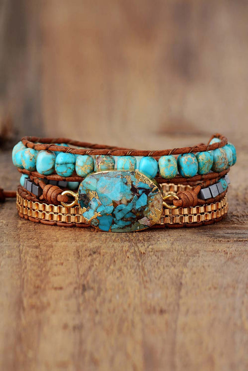 Handmade Natural Stone Copper Bracelet-Modish