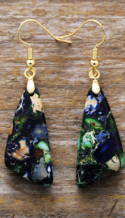 Emperor-Stone Geometric Earrings-Modish