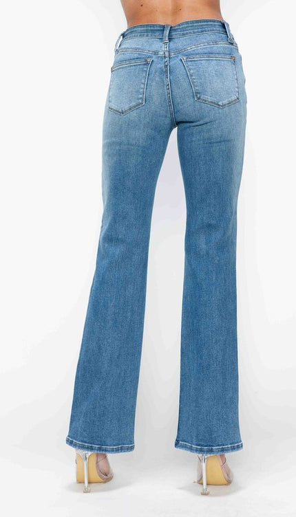 bytos Full Size Cat's Whiskers Mid Rise Bootcut Jeans