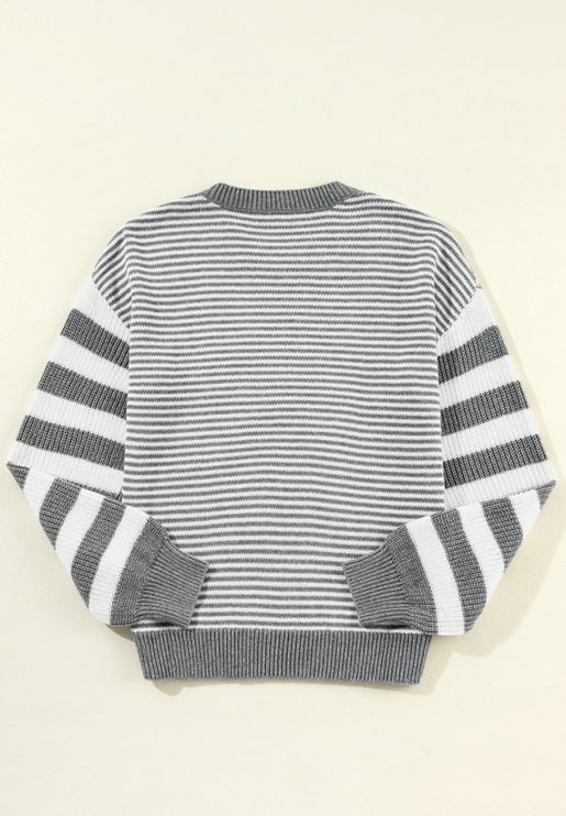 Striped Dropped Shoulder Sweater