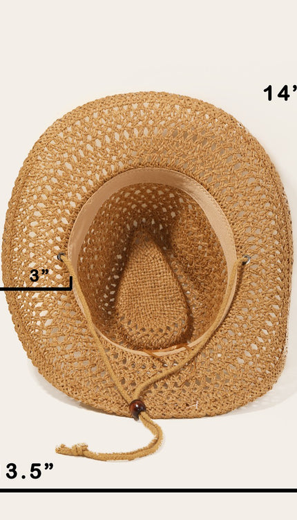 Fame Rope Strap Straw Braided Hat