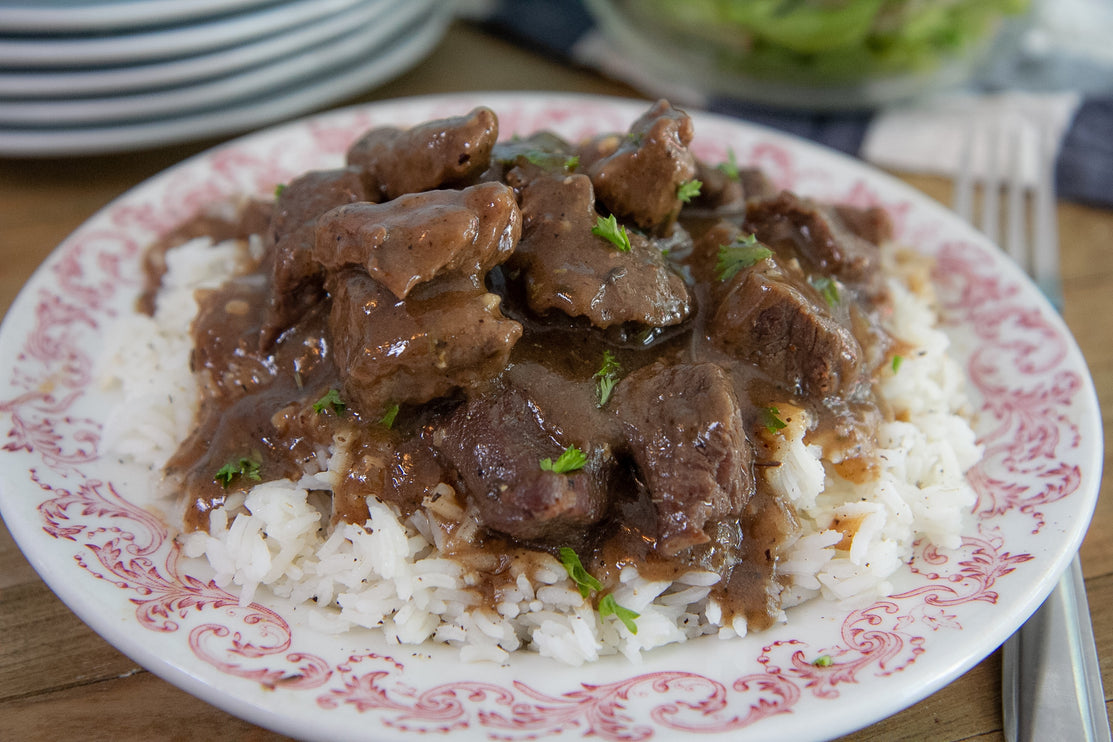 BEEF TIPS AND GRAVY