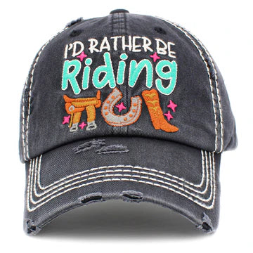 I'd Rather Be Riding Hat - Black