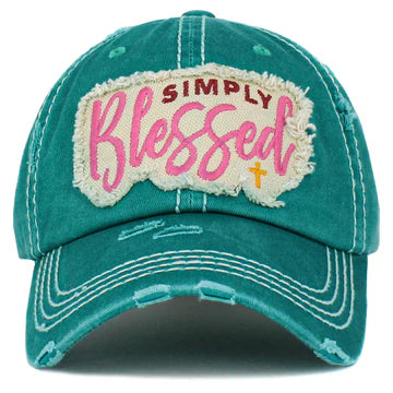 Simply Blessed Hat - Turquoise