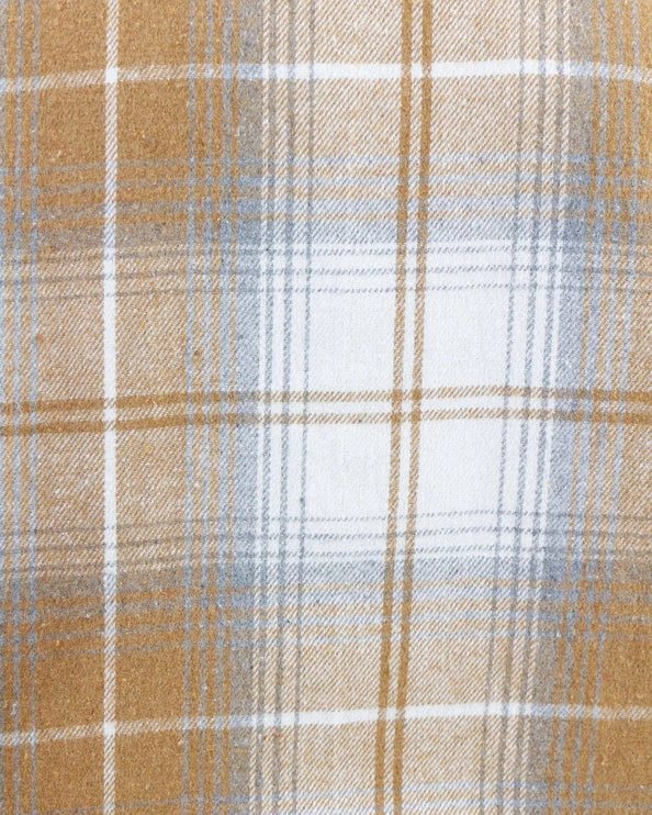 Flannel Plaid Jacket in Camel-Ivory