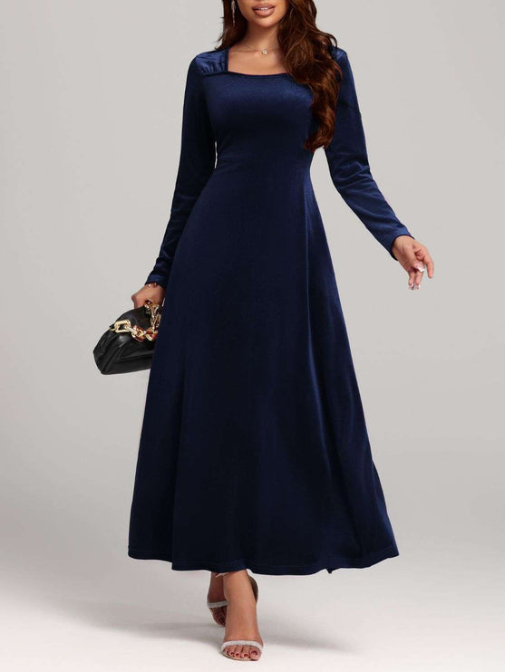 Long Sleeve Velvet Dress