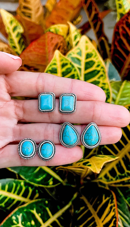 Western Turquoise Stud Earrings