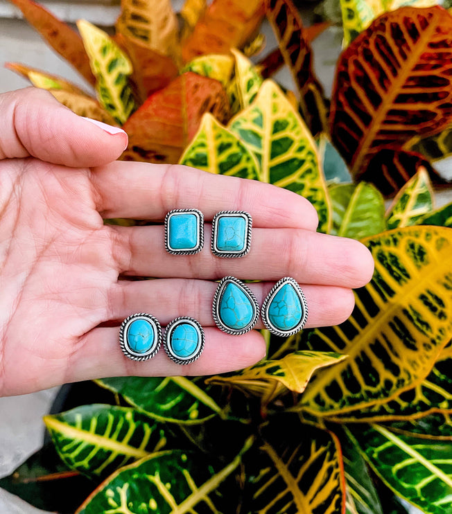 Western Turquoise Stud Earrings