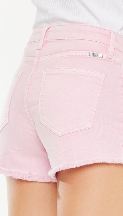 Kancan Raw Hem High Waist Denim Shorts-Modish