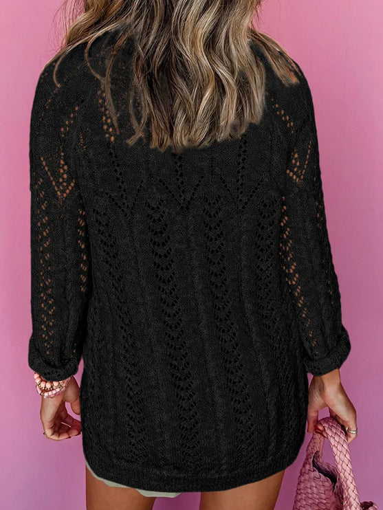 Modish Openwork Long Sleeve Cardigan