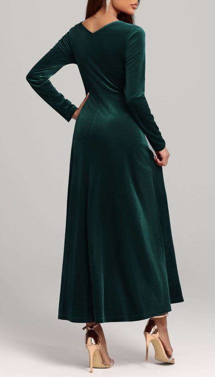 Long Sleeve Velvet Dress