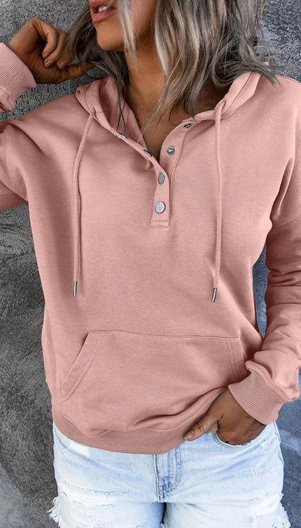 Dropped Shoulder Long Sleeve Hoodie with Pocket