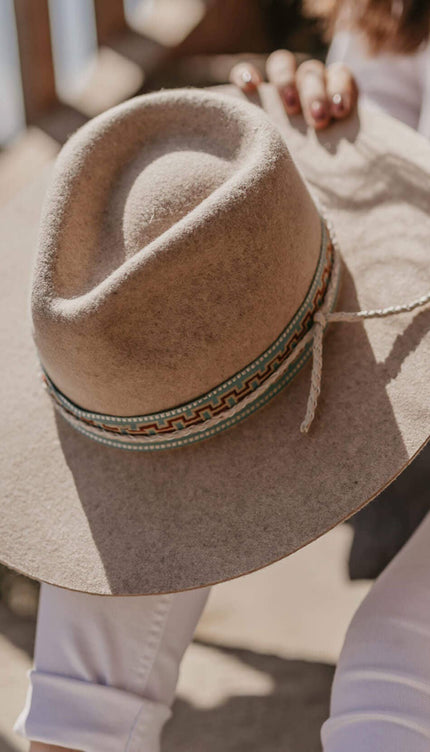 Maldives Moon - Womens Wide Brim Felt Fedora Hat