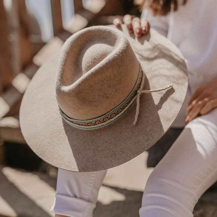 Maldives Moon - Womens Wide Brim Felt Fedora Hat