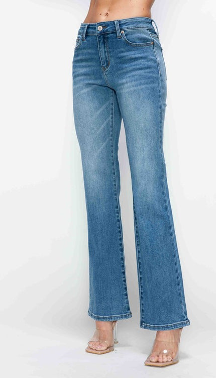 bytos Full Size Cat's Whiskers Mid Rise Bootcut Jeans