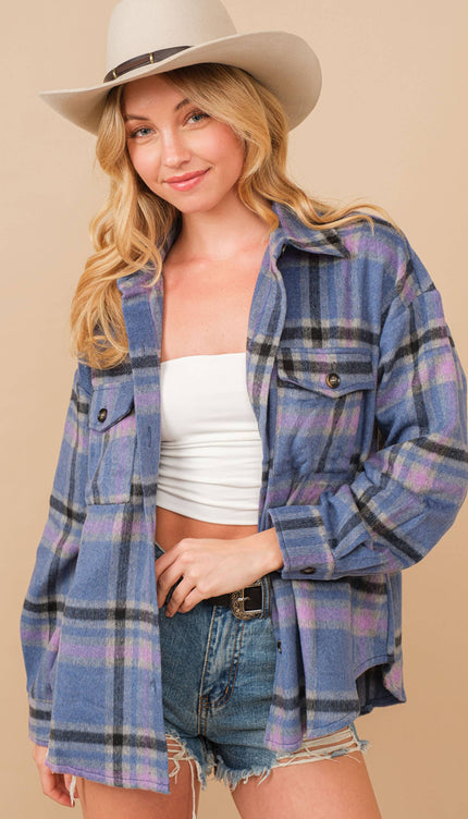 Blue B Exclusive Plaid Button Up Chest Jacket