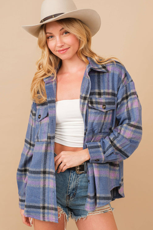 Blue B Exclusive Plaid Button Up Chest Jacket