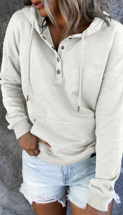 Dropped Shoulder Long Sleeve Hoodie with Pocket