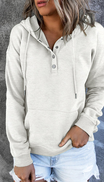 Dropped Shoulder Long Sleeve Hoodie with Pocket