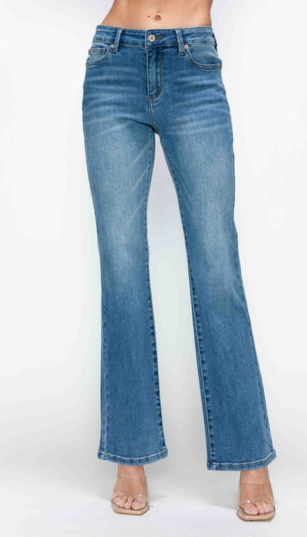 bytos Full Size Cat's Whiskers Mid Rise Bootcut Jeans