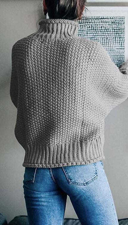 Turtleneck Dropped Shoulder Sweater