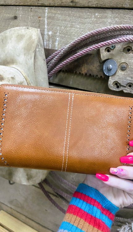 Leather Womens Wallet Wristlet RFID Protected