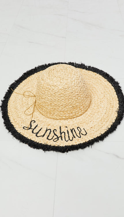 Fame Sunshine Straw Fringe Hat