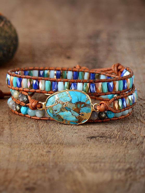 Triple-Layer Natural Stone Bracelet-Modish