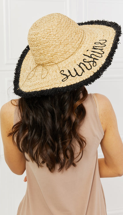 Fame Sunshine Straw Fringe Hat