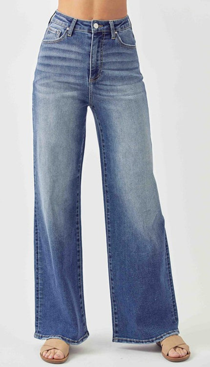 Risen Full Size High Rise Wide Leg Jeans