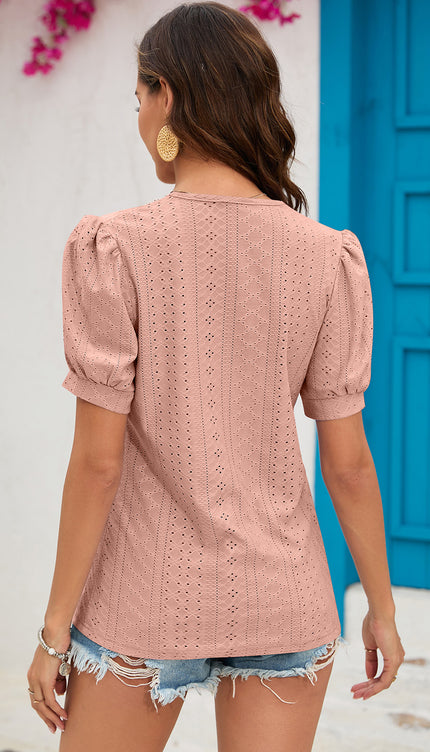 Modish Rustic Chic Eyelet Top