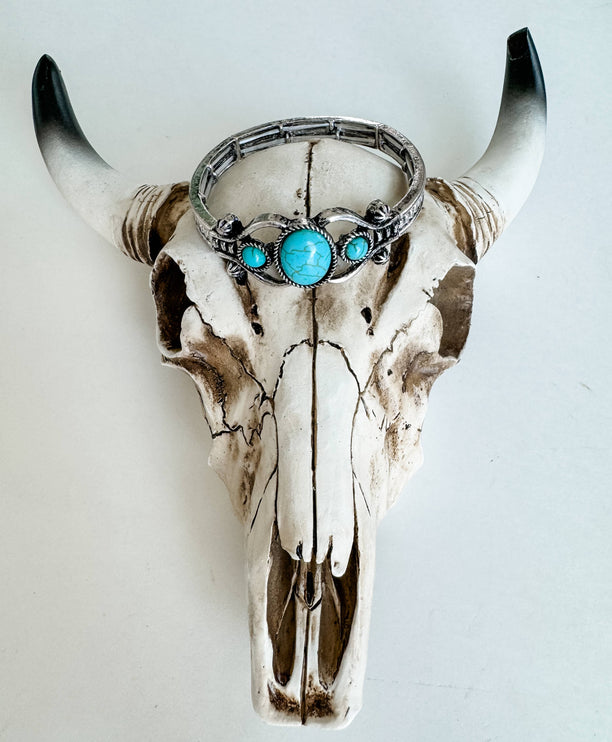 Western Navajo Style Stone Stretch Bracelet