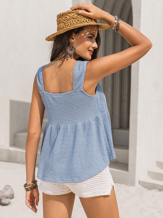 Modish Textured Tied V-Neck Tank