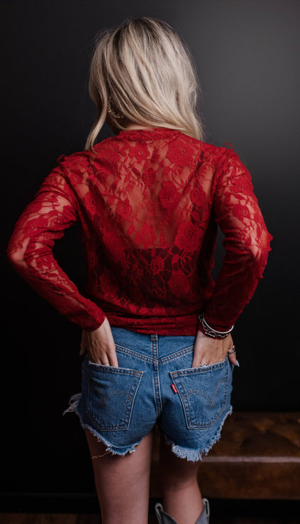 Roses Lace Mesh Top