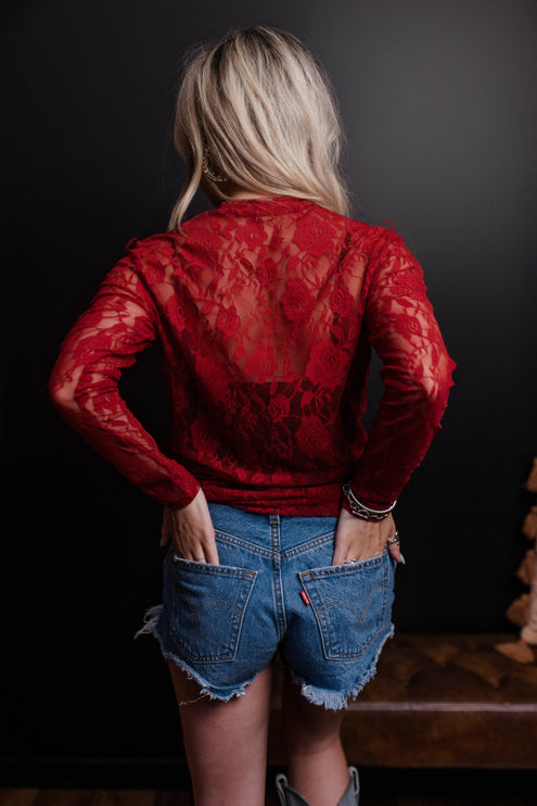 Roses Lace Mesh Top